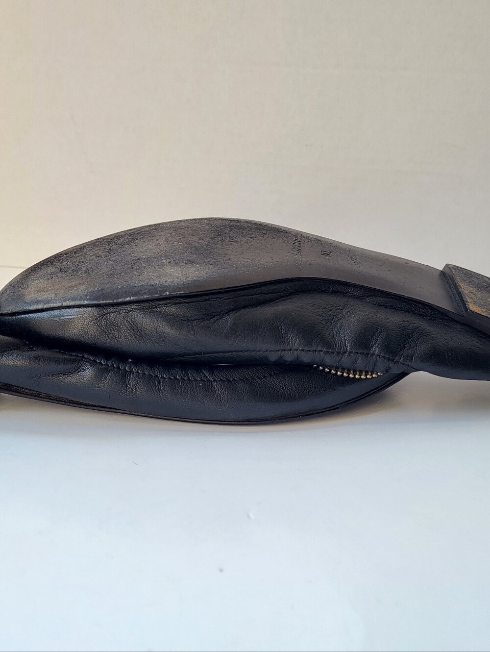 See By Chloe Black Leather Ballet Flats with Gold Zip-Trim Knot - Picture 8 of 14